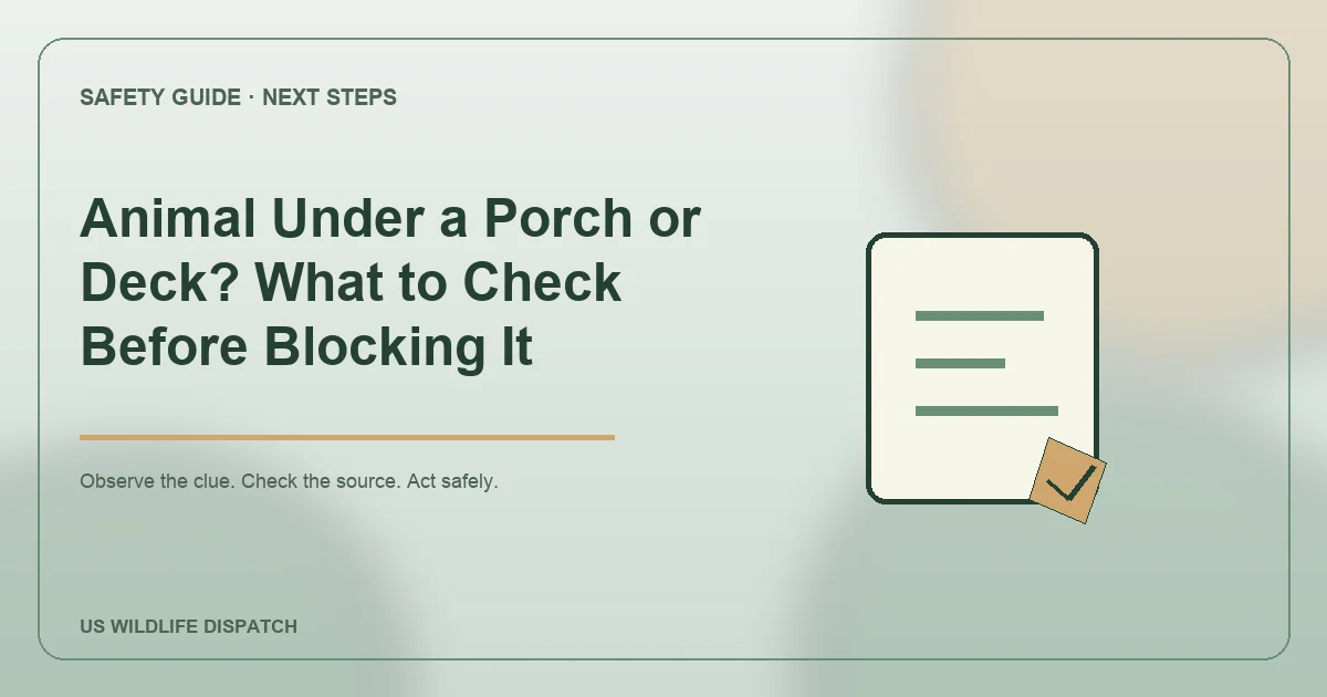 Animal Under a Porch or Deck? What to Check Before Blocking It
