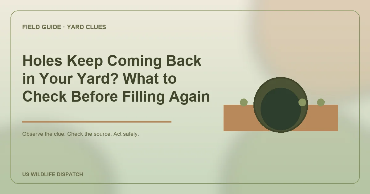 Holes Keep Coming Back in Your Yard? What to Check Before Filling Again