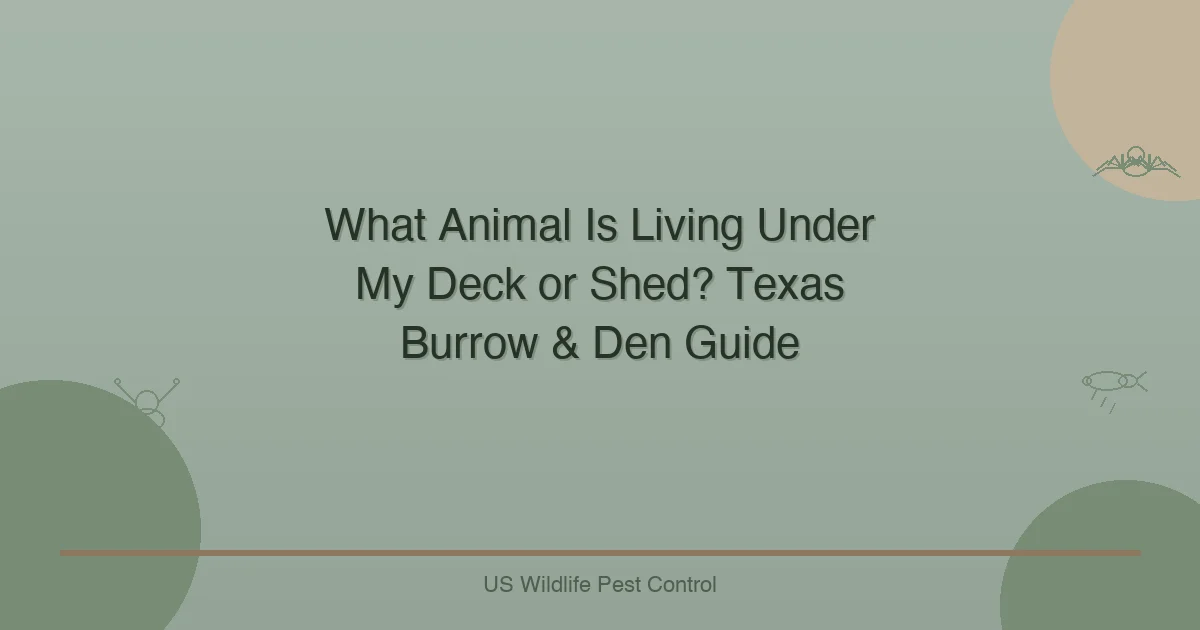What Animal Is Living Under My Deck or Shed? Texas Burrow & Den Guide