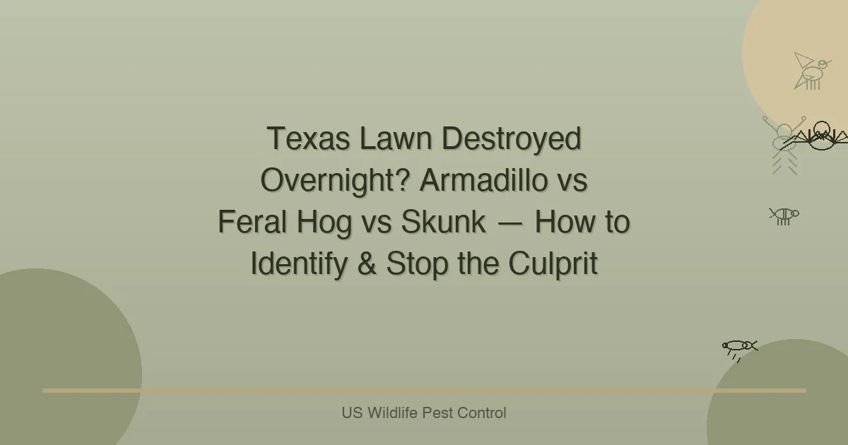 Texas Lawn Destroyed Overnight? Armadillo vs Feral Hog vs Skunk — How to Identify & Stop the Culprit