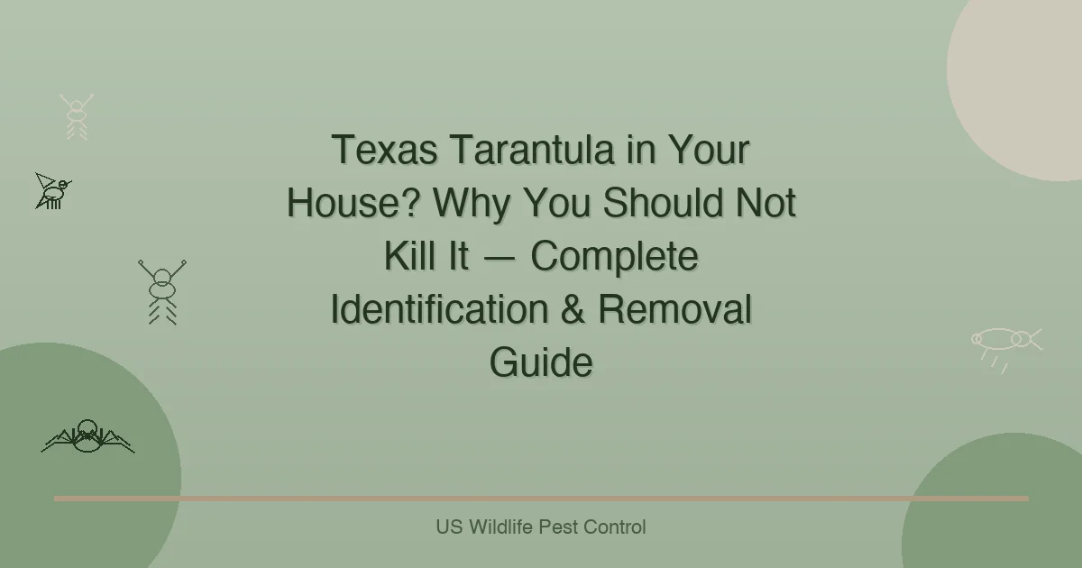 Texas Tarantula in Your House? Why You Should Not Kill It — Complete Identification & Removal Guide