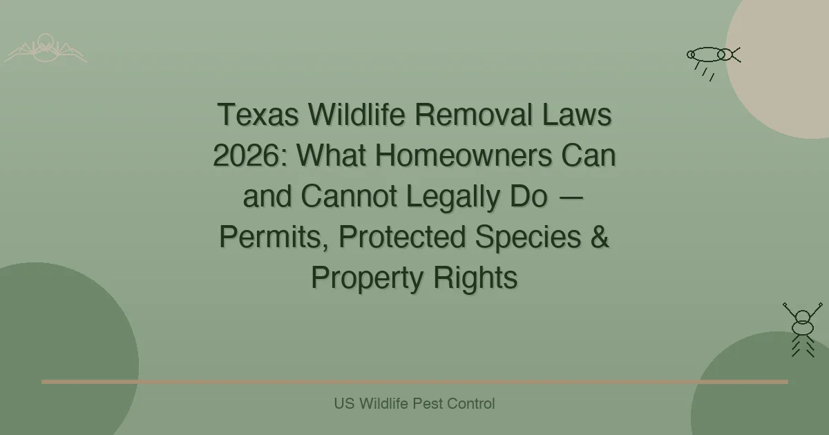 Texas Wildlife Removal Laws 2026: What Homeowners Can and Cannot Legally Do — Permits, Protected Species & Property Rights