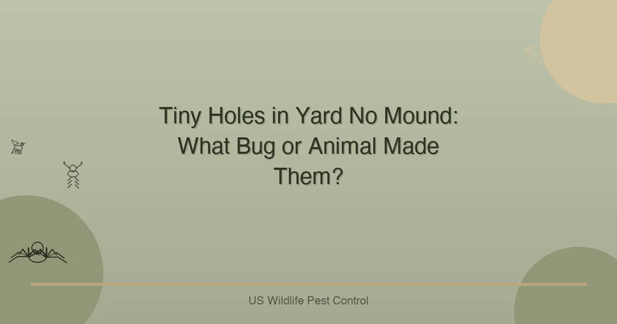 Tiny Holes in Yard No Mound: What Bug or Animal Made Them?